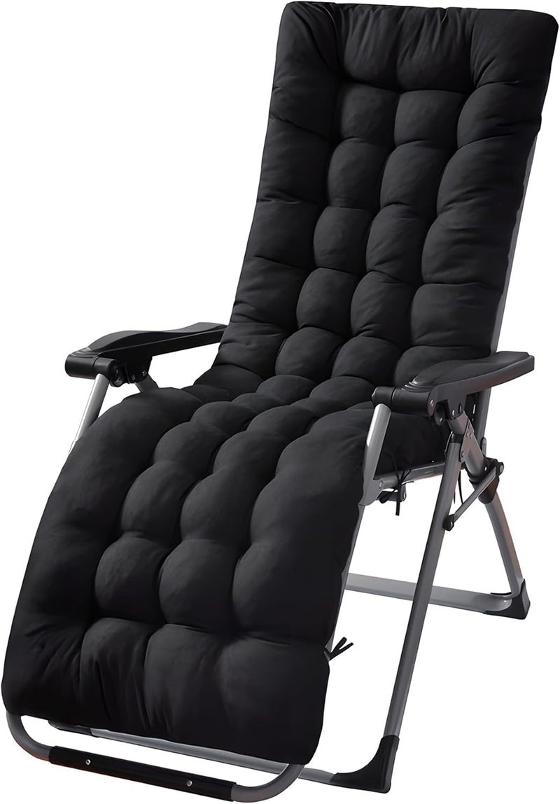 Patio Chaise Lounger Cushion, Thicken Soft Recliner Rocking Chair Sofa Seat Cushions with Ties, Foldable Chair Cushion,Non-slip Comfortable Bench Mattress Pad for Outdoor Indoor Home Office Furniture - Image 1