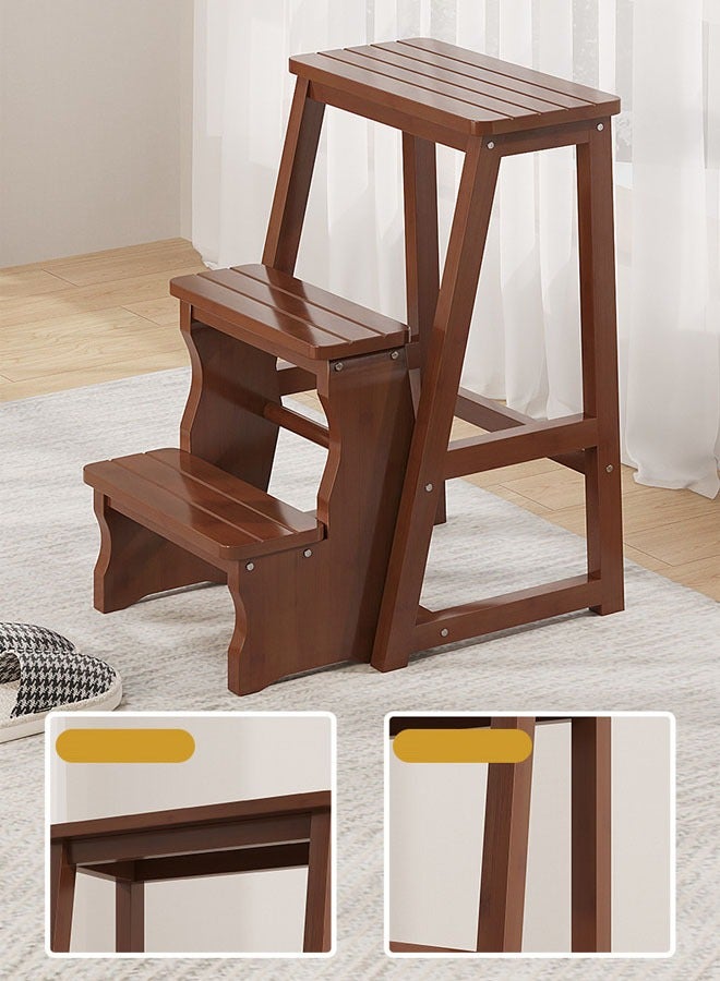 NKX 3 Layer Multifunctional Wooden Folding Ladder Stool  for Indoor Use - Image 4