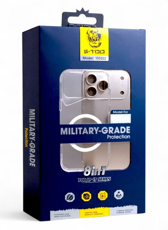 اس-توب بكج الحماية الكاملة لـ آيفون 17 (iPhone 17) مع حماية شاشة للخصوصية (لقافة) و كفر يدعم الشحن اللاسلكي (MagSafe) حماية كاملة لجهازك ضد الخدوش والسقوط (8in1), البكج الجديد و الأصلي من S-TOP