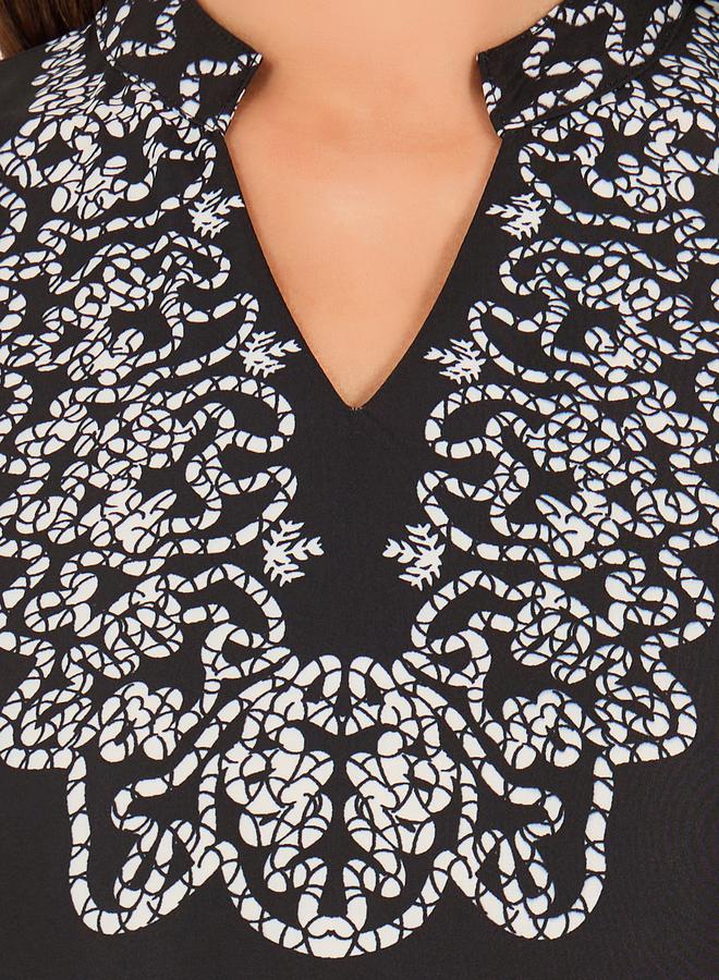 Styli Embroidered Black Maxi Dress  - Image 4
