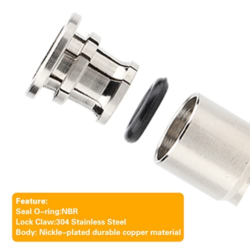 CEKER 1/4" Stainless Steel Tube Push Connectors, 1/4" x 1/4" OD Quick Connect Fittings Air Line Fittings 2pack - Image 3