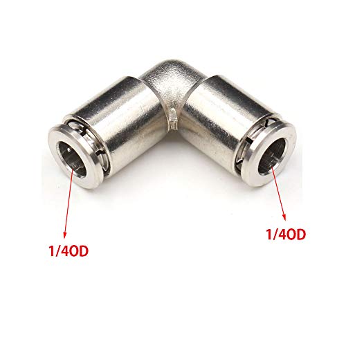 CEKER 1/4" Stainless Steel Tube Push Connectors, 1/4" x 1/4" OD Quick Connect Fittings Air Line Fittings 2pack - Image 2
