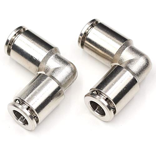 CEKER 1/4" Stainless Steel Tube Push Connectors, 1/4" x 1/4" OD Quick Connect Fittings Air Line Fittings 2pack - Image 1