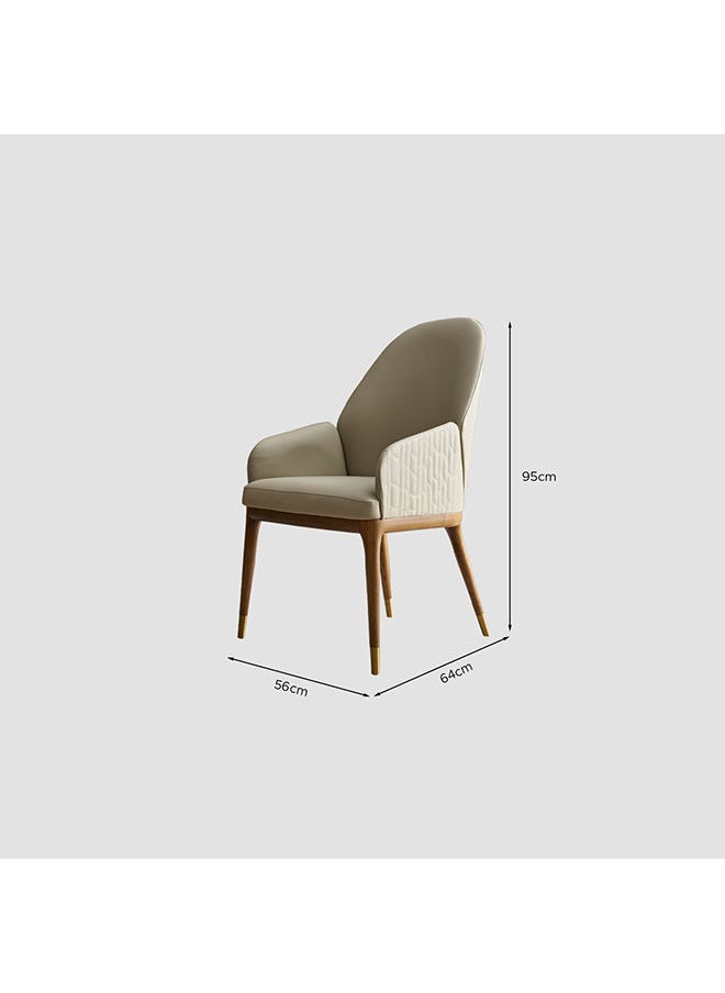 AL HUZAIFA FURNITURE - Margot Dining Chair In Solid Wood And Grey Pvc Leather - Image 1