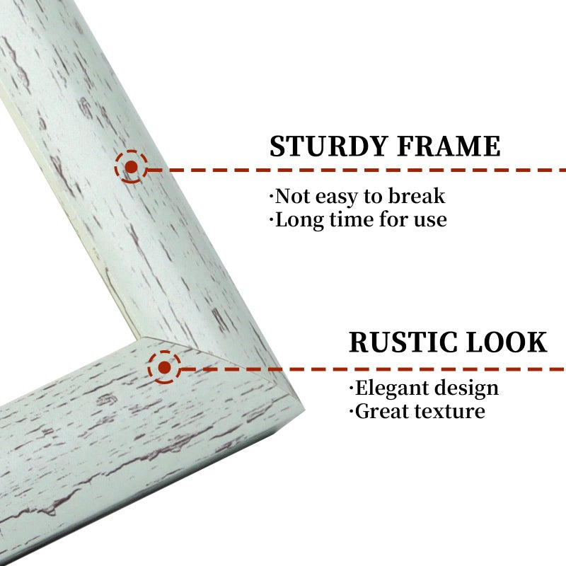 AEVETE Picture Frame 8x8 Light Green Photo Frames Rustic for Wall and Desk Decor - Image 2