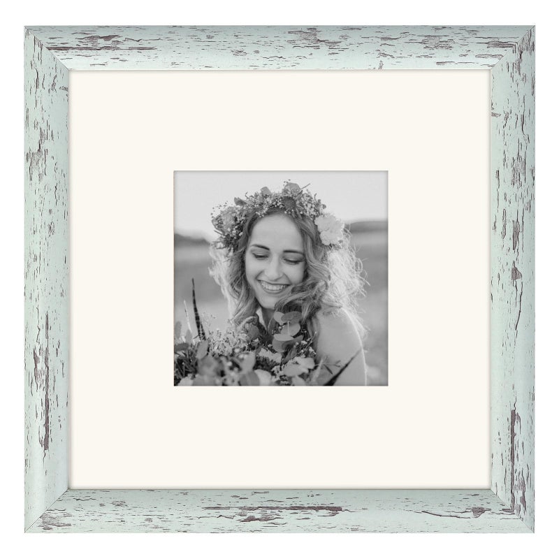 AEVETE Picture Frame 8x8 Light Green Photo Frames Rustic for Wall and Desk Decor - Image 1