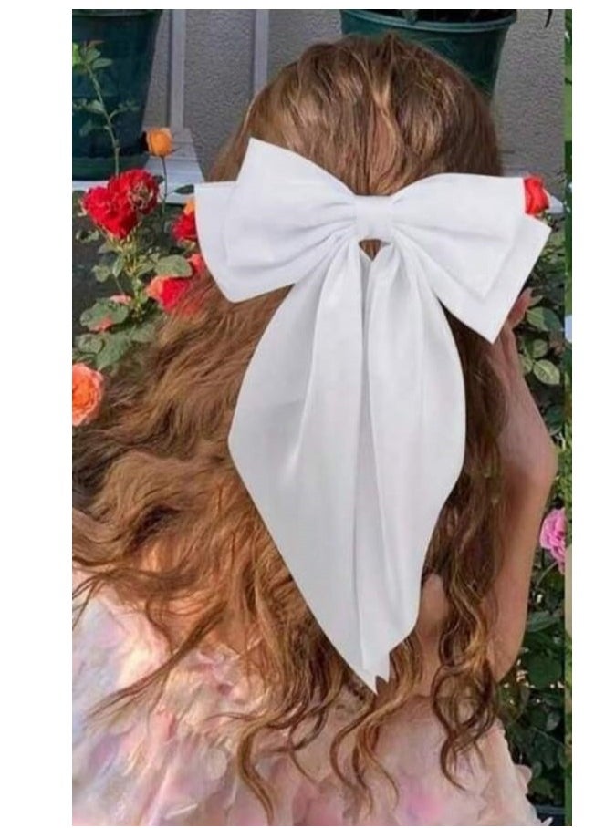 Generic Hair Bows For Women ,  Large Bowknot Hair Accessories, Silk Satin Hair Ribbon Barrettes  - Image 1