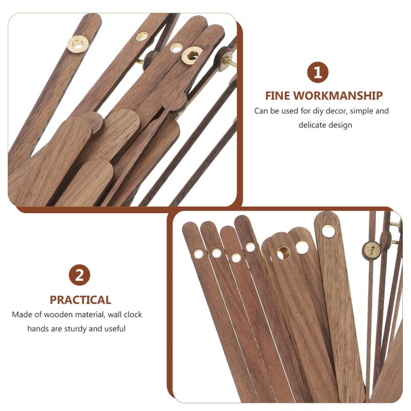 Walnut Clock Hands For Repair 5 Sets 13.5CM Easy To Install Craft - Image 5