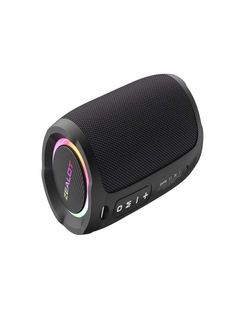 زيلوت مكبر صوت لاسلكي محمول ZEALOT S49 بتقنية BT 5.2، 40 وات، مقاوم للماء IP67، صوت عالي الدقة، بطاقة AUX TF، مكالمات بدون استخدام اليدين، وقت تشغيل طويل، صغير الحجم وقابل للحمل، مثالي للحفلات - Image 1