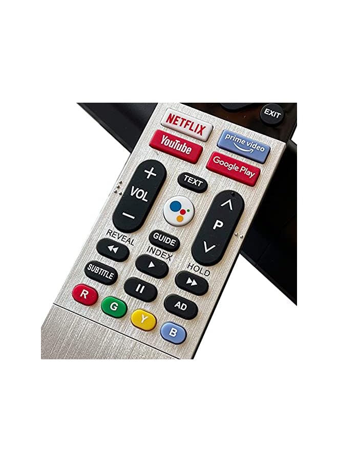 BURAQ New Replacement Remote Controller Compatible with Skyworth Android TV 539C-268920-W010 TB5000 UB5100 UB5500 Without Voice Control Remote, Silver - Image 2