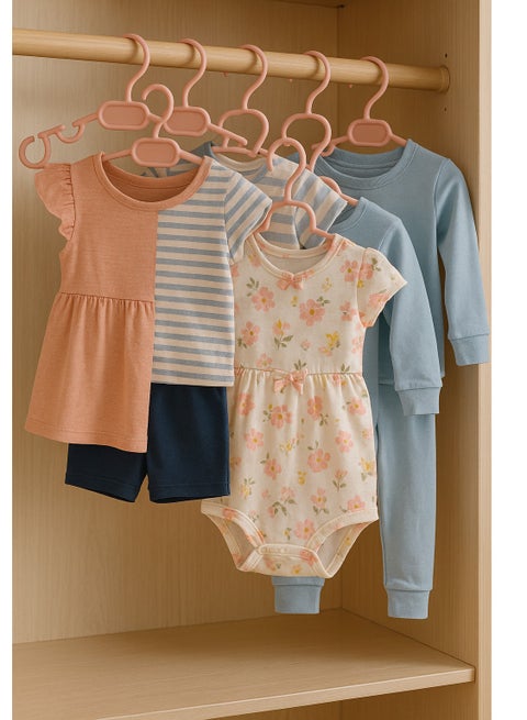 Children's Clothes Hanger Set, 6 Non-Slip Pieces, 28 cm - Multicolor - Code 681