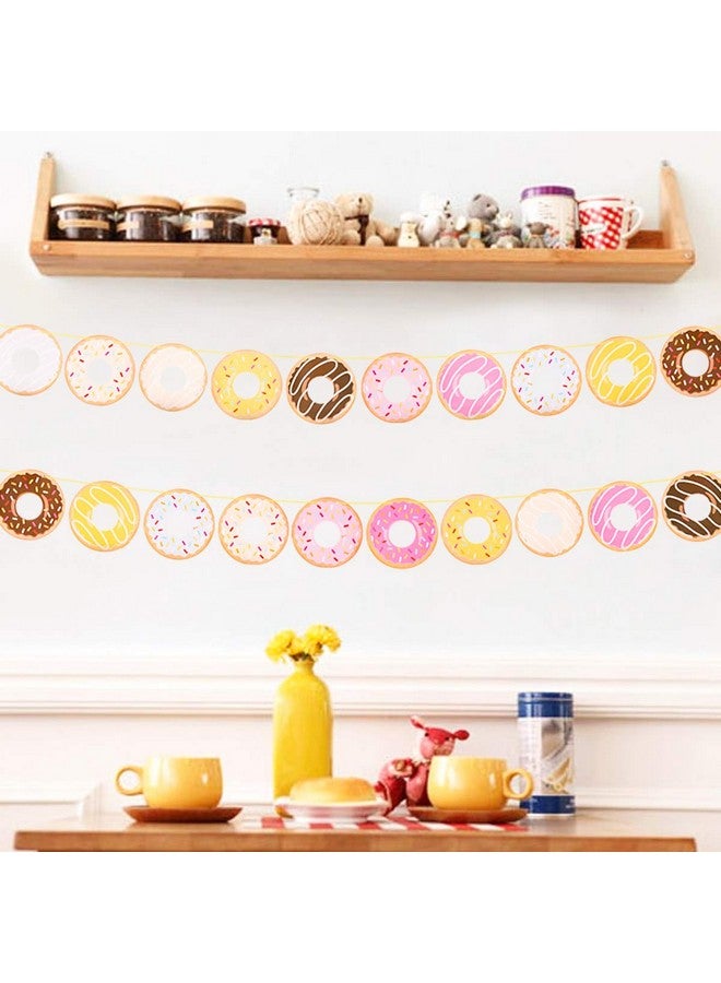JOLLYSTYLE 2PCS Donut Party Supplies Party Banners - Donut Food Theme Party/Tea Party Decorations - Doughnut Baby Shower/Birthday Party Garland Wall Decorations Photo Props - Image 3