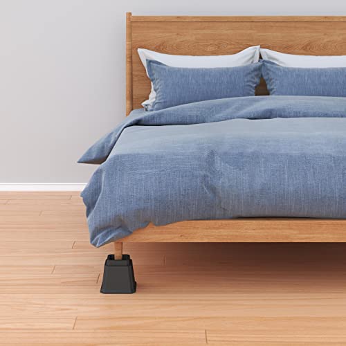 Whynonap Bed Risers Heavy Duty 5 Inches Bed Elevators, Set of 6 Lifts Up 3,000 lbs Furniture Riser for Sofa and Table, Black - Image 3