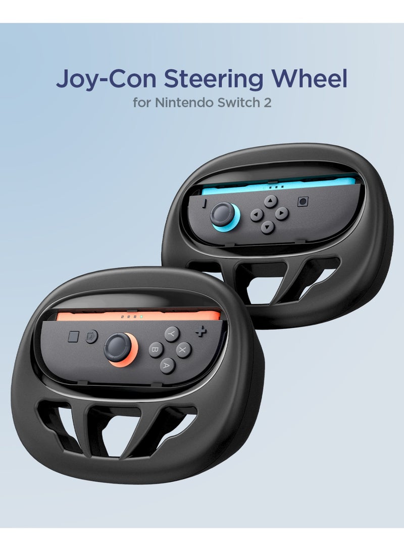 Spigen JoyCon Steering Wheel compatible with Nintendo Switch 2 (2025) NS101 Racing Game Wheels for Mario Kart 8 Deluxe [2 Pack] – Black - Image 2