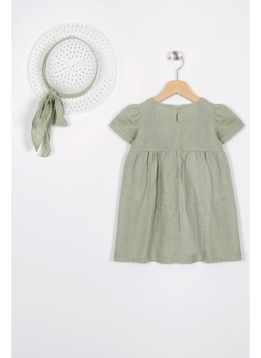 Crew Neck Short Sleeve Hat Accessory Cagla Green Color Girl Dress - pzsku/Z24ABF67F1B5A1C13783EZ/45/_/1741212914/f8cba121-8cfc-4542-a5e3-fffc84a77aab