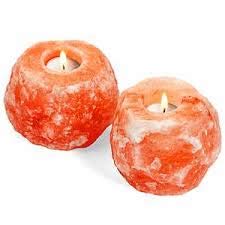 VISION CRAFTED Himalayan Salt Tealight Candle Holders, Pack of 2 - Image 3