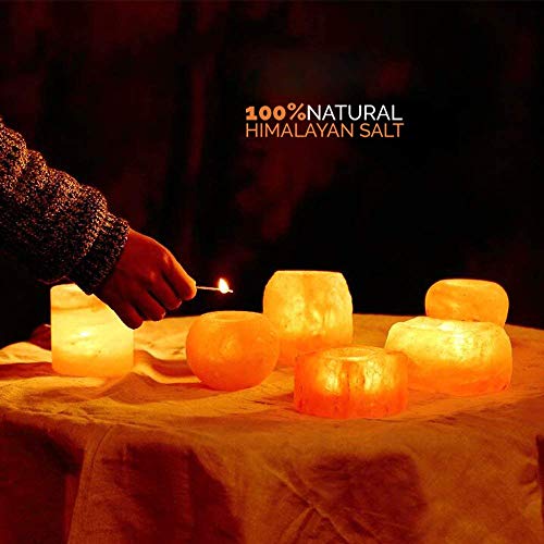VISION CRAFTED Himalayan Salt Tealight Candle Holders, Pack of 2 - Image 4