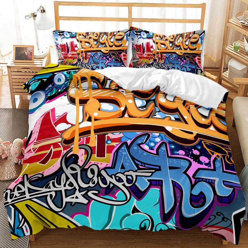 Hip-Hop Series 3D Digital Printing Quilt Cover Kit Bed Set Of Three Minimum Order - Image 5