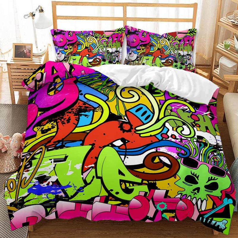 Hip-Hop Series 3D Digital Printing Quilt Cover Kit Bed Set Of Three Minimum Order - Image 4