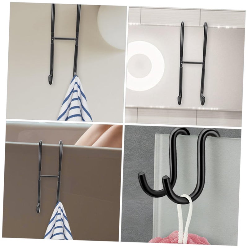 Stainless Steel 304 Heavy Duty Bathroom Shower Door Hook For Towels Black - Image 5