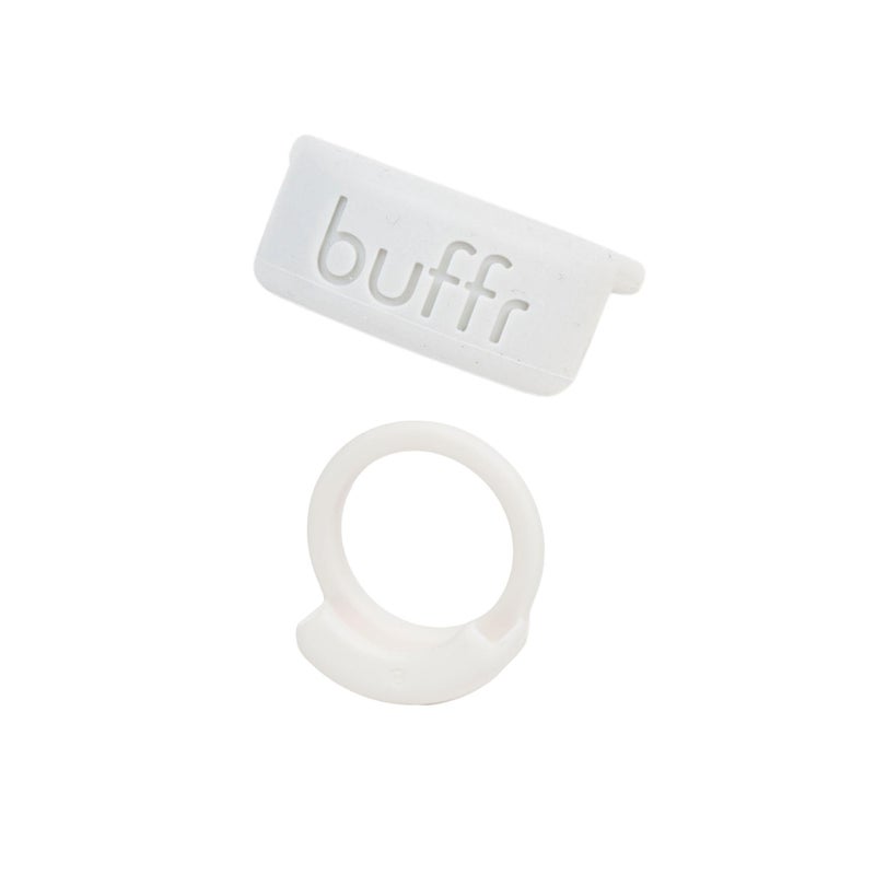 Buffr Smart Ring Protector â€“ Silicone Ring Guards Compatible with Oura, Superhuman, RingConn & More Bands â€“ Slim Fit, Sensor-Friendly Smart Ring Cover for Workout, Work & Daily Wear (White, Size 10) - Image 1