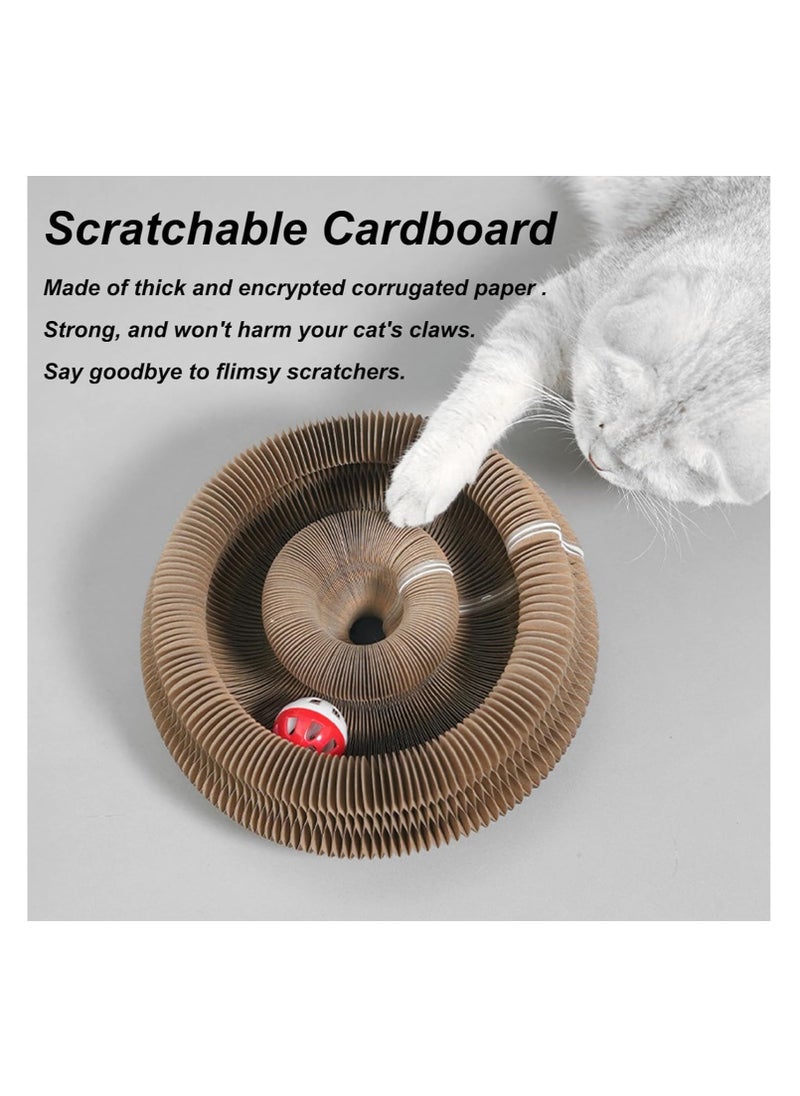 XICEN - Magic Organ Cat Toy,Kitty Kurlz Cat Toy,Magic Organ Cat Scratcher Board,Foldable Recyclable Cat Accordion Toy with Ball for Indoor Cat (1pc) - Image 1