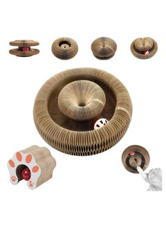 Magic Organ Cat Toy,Kitty Kurlz Cat Toy,Magic Organ Cat Scratcher Board,Foldable Recyclable Cat Accordion Toy with Ball for Indoor Cat (1pc)