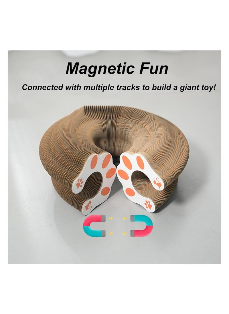 XICEN - Magic Organ Cat Toy,Kitty Kurlz Cat Toy,Magic Organ Cat Scratcher Board,Foldable Recyclable Cat Accordion Toy with Ball for Indoor Cat (1pc) - Image 1