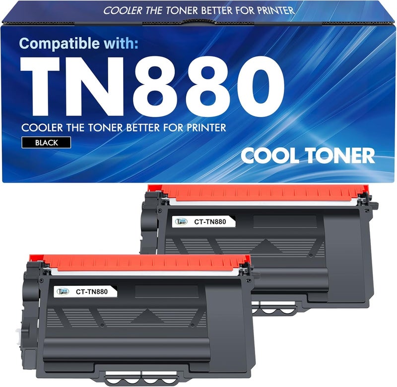كول تونر خرطوشة حبر TN880 TN-880 TN 880 عبوة 2 متوافقة مع براذر TN880 عالية الإنتاجية جداً سوداء لطابعات براذر HL-L6200DW L6200DWT L6400DW L6400DWT MFC-L6700DW L6800DW L6900DW - Image 1