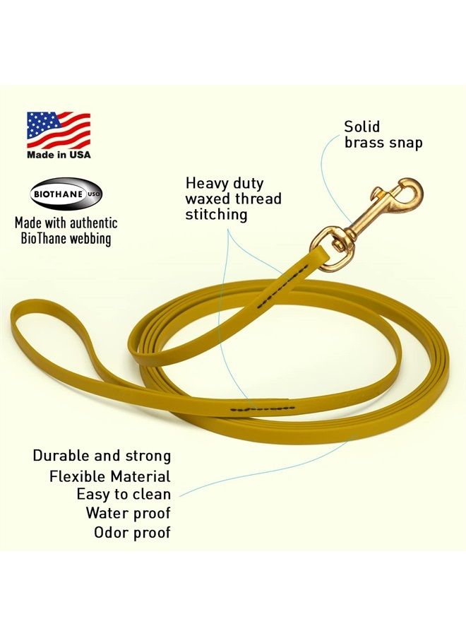 Viper Biothane K9 Working Dog Leash Waterproof Lead for Tracking Training Schutzhund Odor-Proof Long Line with Solid Brass Snap for Puppy Medium and Large Dogs - Image 2