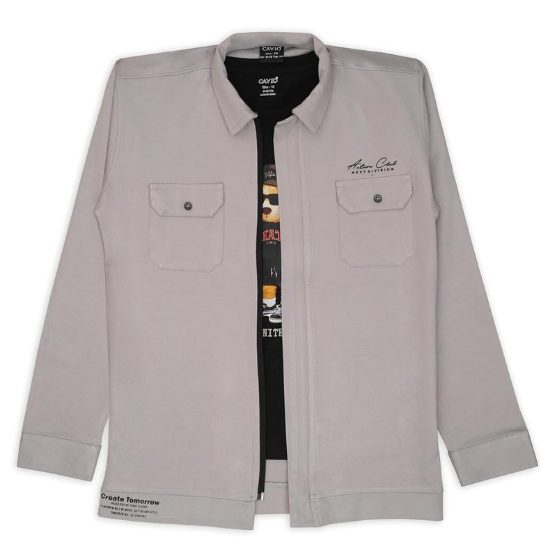 CAVIO Boys Full Sleeves Solid Jacket with T-Shirt - Image 1