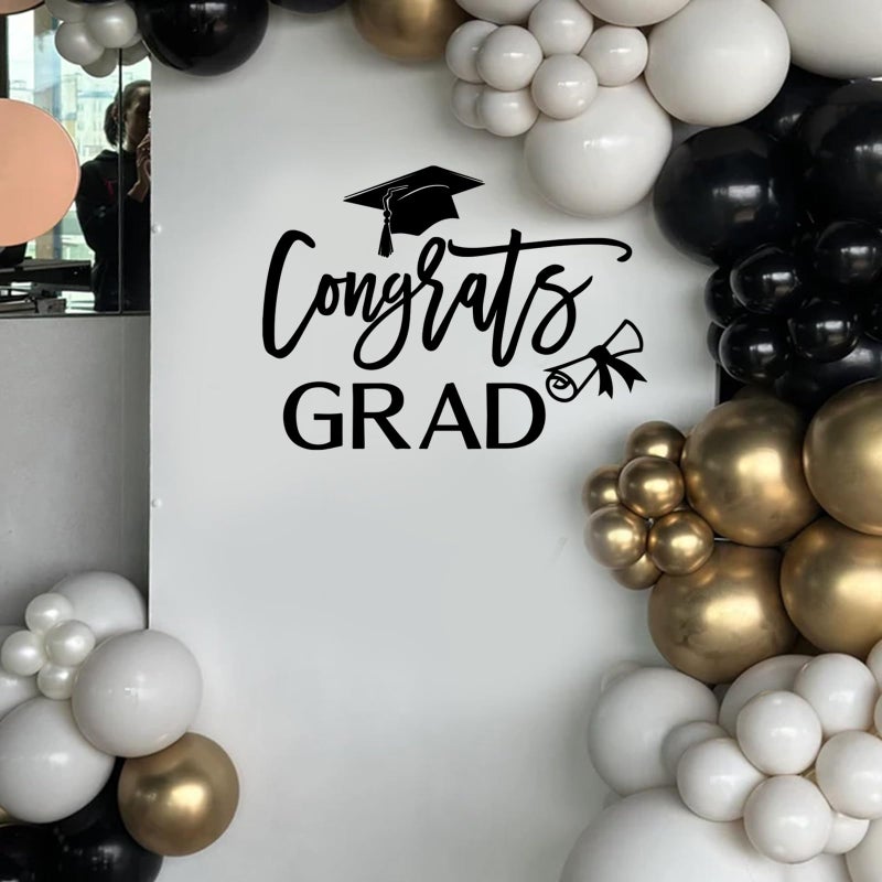 Ramciyo Congrats Grad Decal Sign for Balloon Arch - Graduation Decar for Grad Party, Class of 2026 Grad Party Graduation Event Planner Vinyl Decal - Image 3