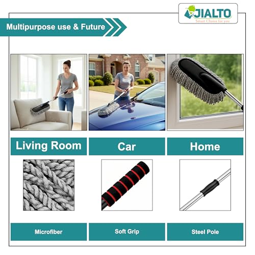 JIALTO Car Dust Cleaner with Extendable Handle | Microfiber Cleaning Brush for Car, Truck, SUV | Lint-Free, Scratch-Free Auto Duster for Interior & Exterior – Washable & Reusable - Image 5