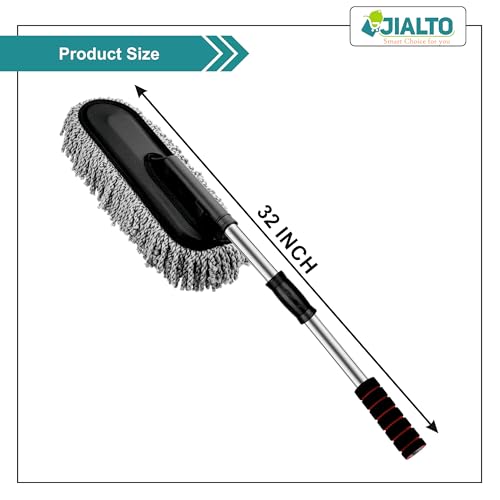JIALTO Car Dust Cleaner with Extendable Handle | Microfiber Cleaning Brush for Car, Truck, SUV | Lint-Free, Scratch-Free Auto Duster for Interior & Exterior – Washable & Reusable - Image 3