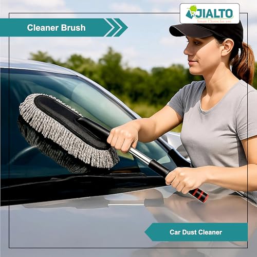 JIALTO Car Dust Cleaner with Extendable Handle | Microfiber Cleaning Brush for Car, Truck, SUV | Lint-Free, Scratch-Free Auto Duster for Interior & Exterior – Washable & Reusable - Image 2