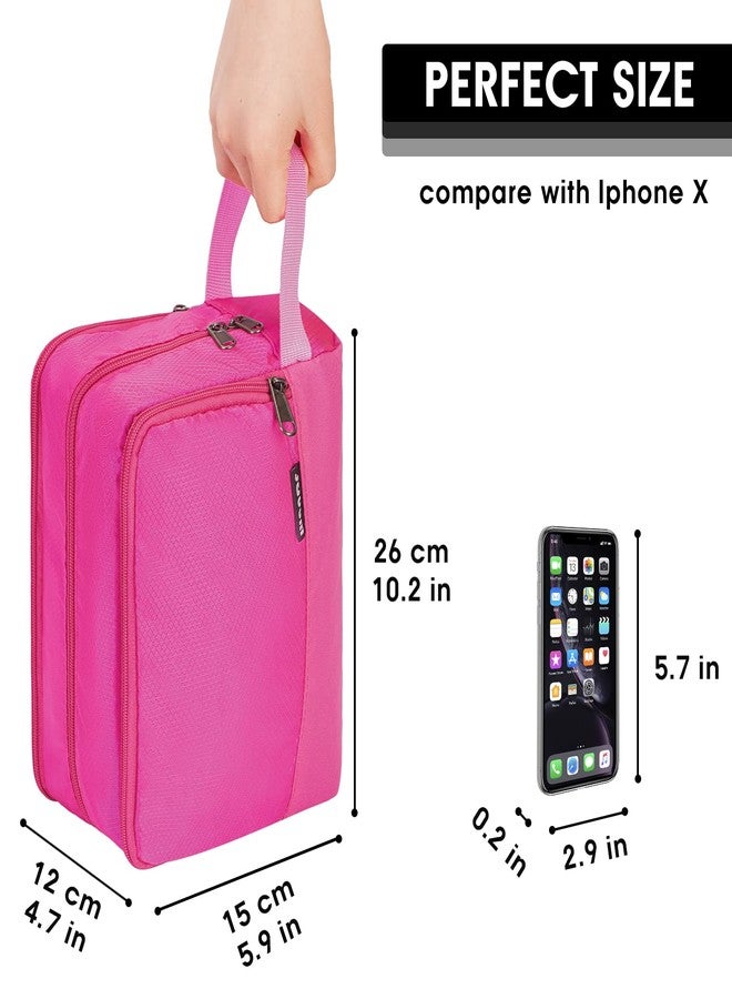 WANDF Toiletry Bag for Men Hanging Dopp Kit Water Resistant Shaving Bag Small Toiletry Bag for Traveling (Pure Pink) - Image 2