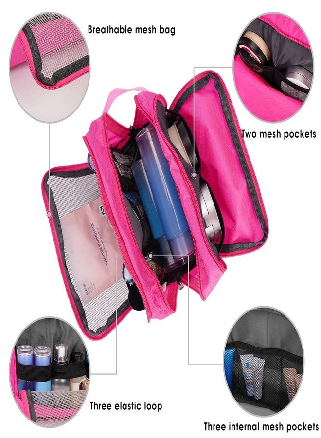 WANDF Toiletry Bag for Men Hanging Dopp Kit Water Resistant Shaving Bag Small Toiletry Bag for Traveling (Pure Pink) - Image 3