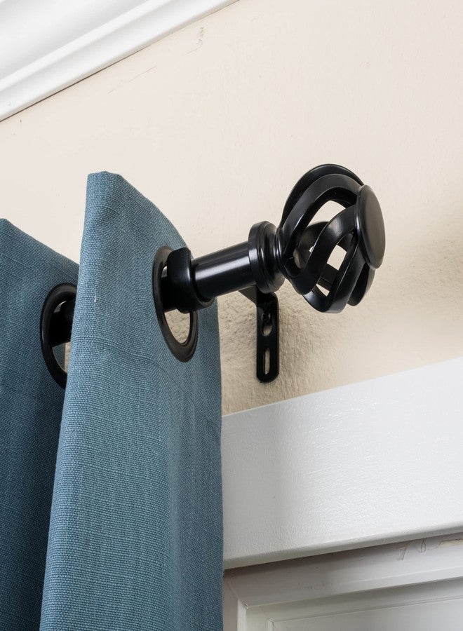 Decopolitan 1" Cage Side Curtain Rod Pair, 12 to 20 Inches, Black - Image 2