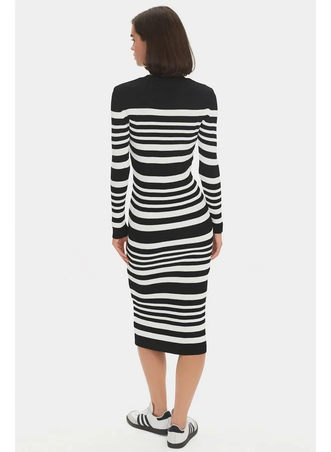 JUNE Striped Bodycon Dress