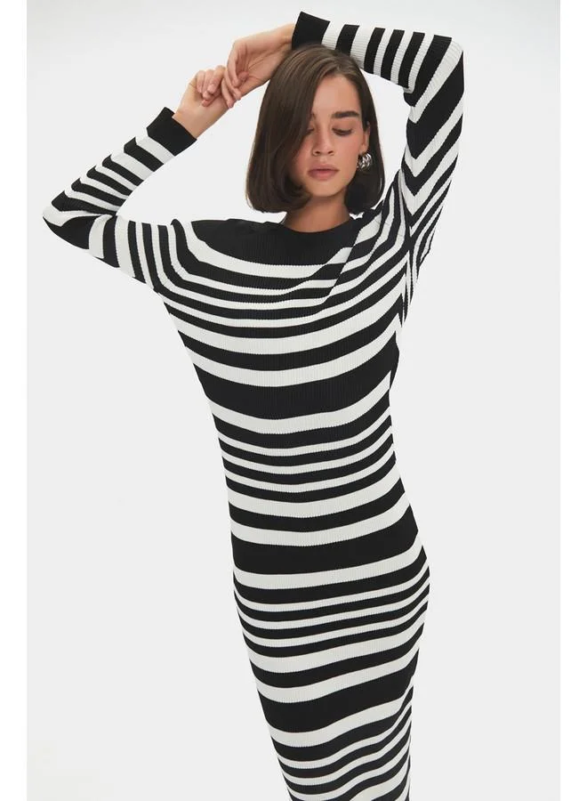 JUNE Striped Bodycon Dress