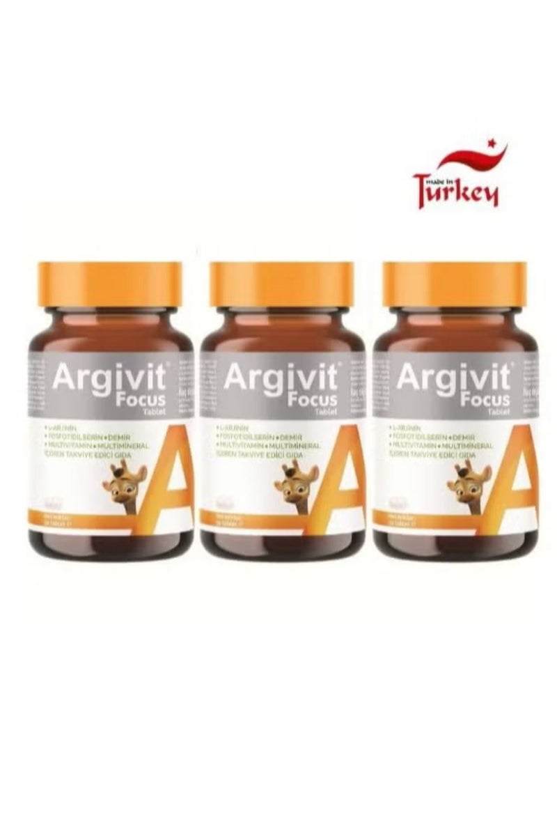 Argivit ArgiVite Focus Multivitamin Food Supplement for Height Increase (Special Offer 3 Pieces) 90 Capsules  - Image 2