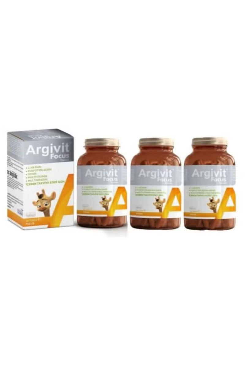 Argivit ArgiVite Focus Multivitamin Food Supplement for Height Increase (Special Offer 3 Pieces) 90 Capsules  - Image 3