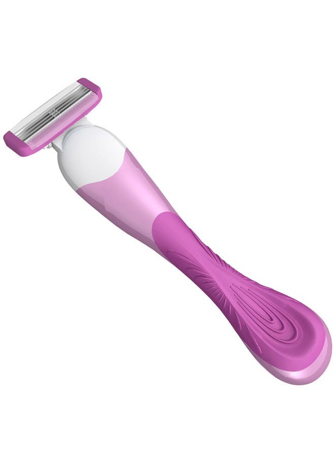 ShaveMOB 3-Blade Women's Razor Kit (Flex Head Handle + 12 Refills) - The Practical Shaving Kit - Image 3