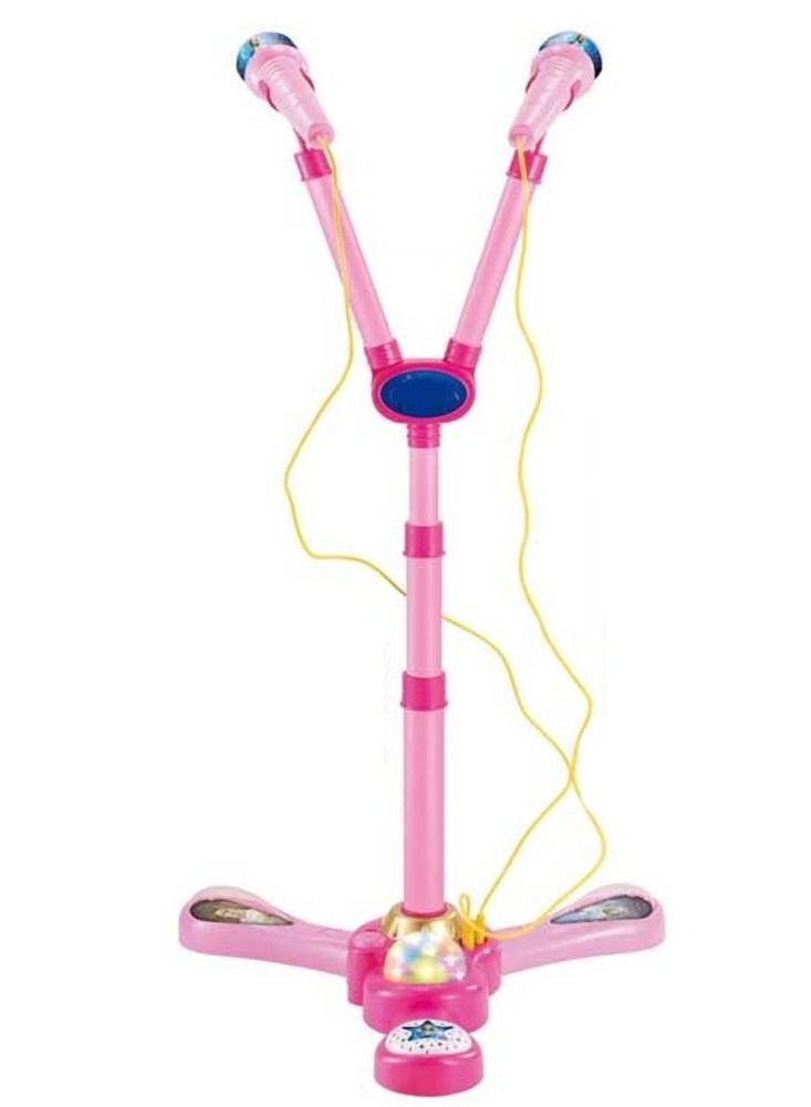 STORE 7 Kids Karaoke Microphone Stand with 2 Height-Adjustable Microphones – Speaker and LED Lights – Educational Singing and Music Toy for Girls and Boys – Suitable for ages 3 and up - Image 1