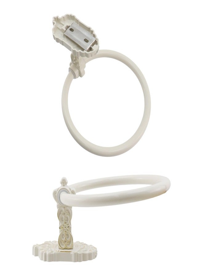 Chinflly Antique White Towel Ring, Lightweight Metal Vintage Style Wall Mount Towel Holder Round Hand Towel Rack for Kitchen, Bathroom, Matte Finish, 6.5 Inch - Image 5