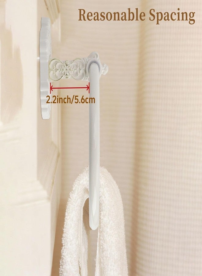 Chinflly Antique White Towel Ring, Lightweight Metal Vintage Style Wall Mount Towel Holder Round Hand Towel Rack for Kitchen, Bathroom, Matte Finish, 6.5 Inch - Image 3