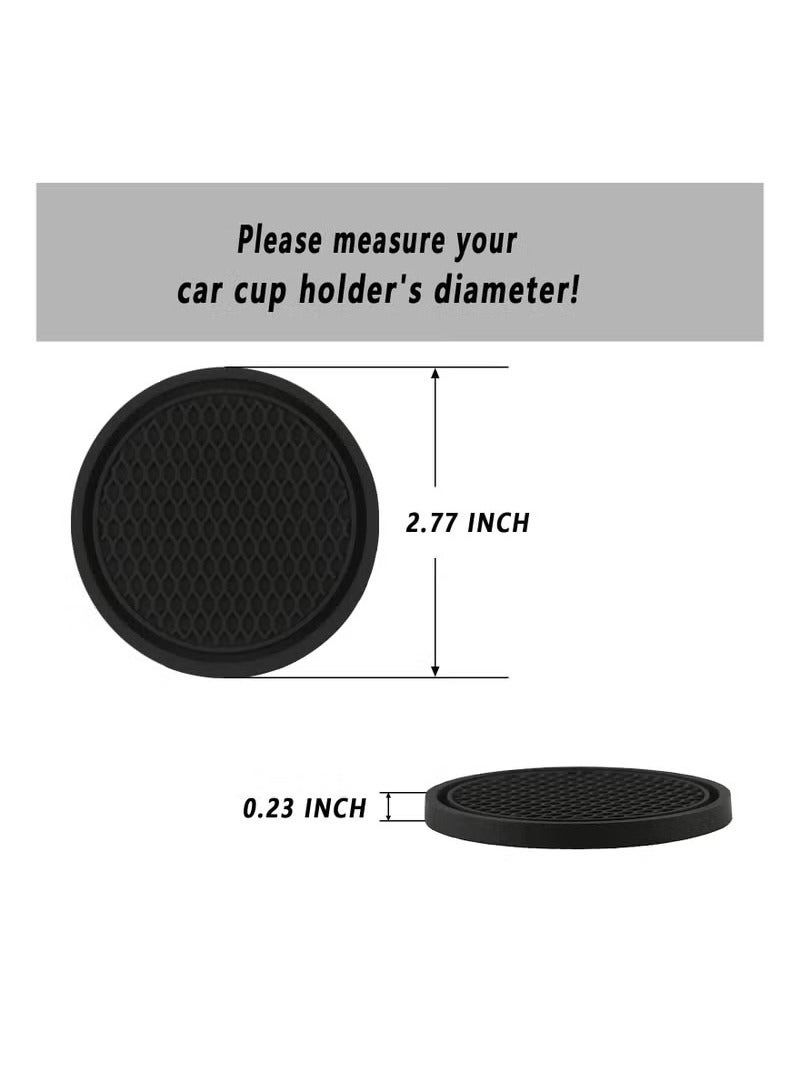 6PCS Car Cup Coaster Universal Auto Non-Slip Cup Holder Embedded In Ornaments PVC Coaster Car Interior Accessories Mat Black - Image 3