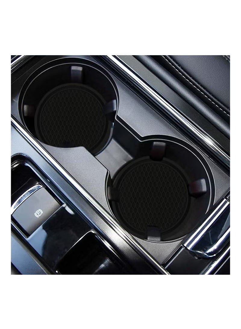 6PCS Car Cup Coaster Universal Auto Non-Slip Cup Holder Embedded In Ornaments PVC Coaster Car Interior Accessories Mat Black - Image 5