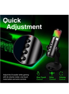 Vertux Crusader Unidirectional Cardioid Gaming Microphone, Hyper-Sensitive