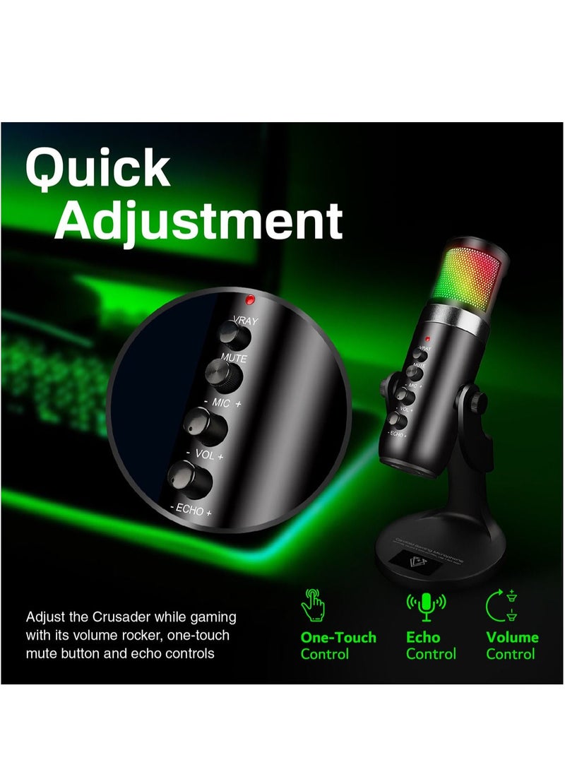 VERTUX - Vertux Crusader Unidirectional Cardioid Gaming Microphone, Hyper-Sensitive - Image 1